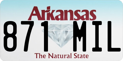 AR license plate 871MIL