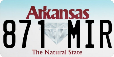AR license plate 871MIR