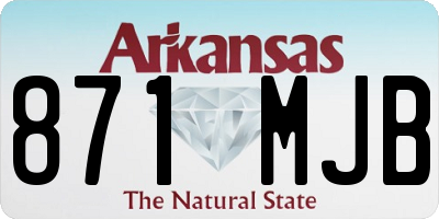 AR license plate 871MJB