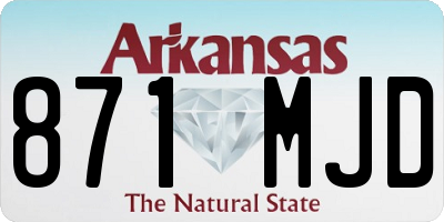 AR license plate 871MJD