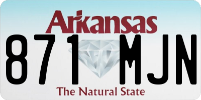 AR license plate 871MJN