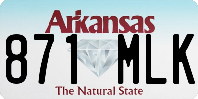 AR license plate 871MLK