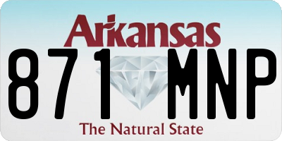 AR license plate 871MNP