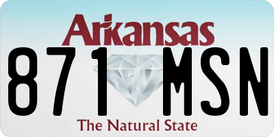 AR license plate 871MSN