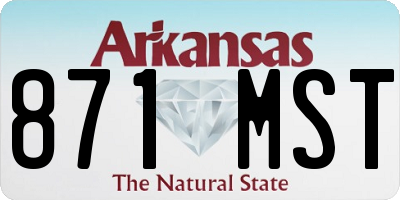 AR license plate 871MST