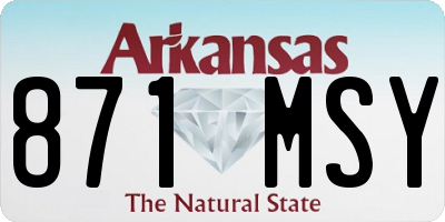 AR license plate 871MSY