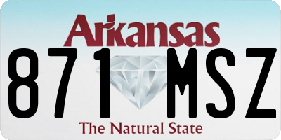 AR license plate 871MSZ