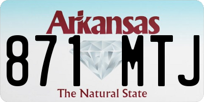 AR license plate 871MTJ