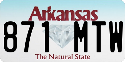 AR license plate 871MTW