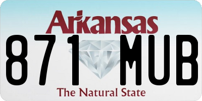 AR license plate 871MUB