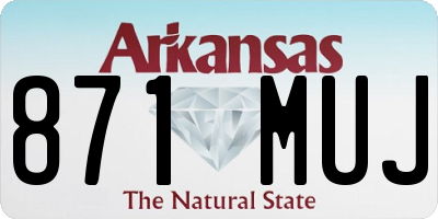 AR license plate 871MUJ