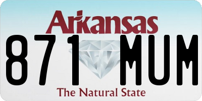 AR license plate 871MUM