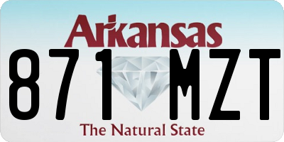 AR license plate 871MZT