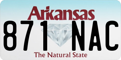 AR license plate 871NAC