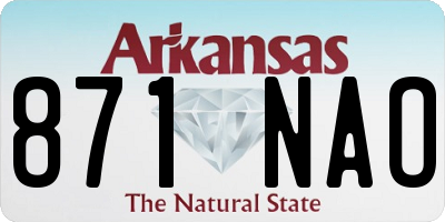 AR license plate 871NAO
