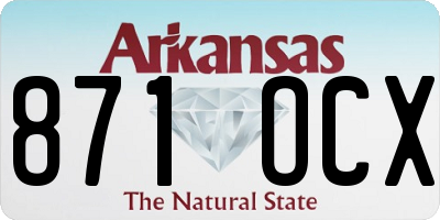 AR license plate 871OCX