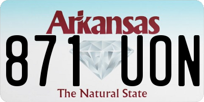 AR license plate 871UON
