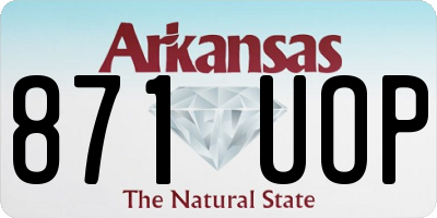 AR license plate 871UOP