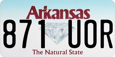 AR license plate 871UOR