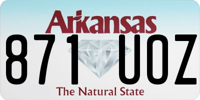 AR license plate 871UOZ