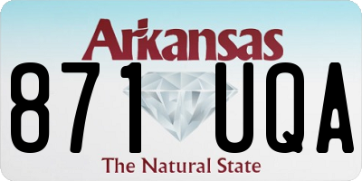 AR license plate 871UQA