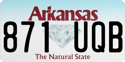 AR license plate 871UQB