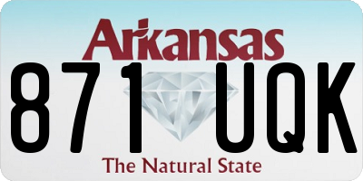 AR license plate 871UQK