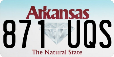 AR license plate 871UQS