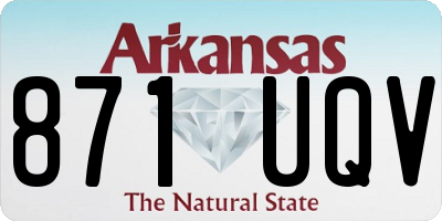 AR license plate 871UQV