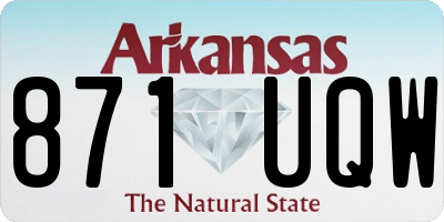 AR license plate 871UQW