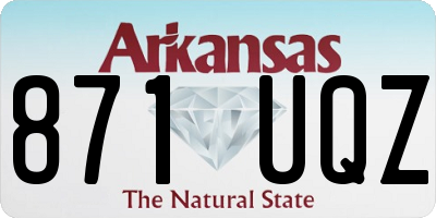 AR license plate 871UQZ