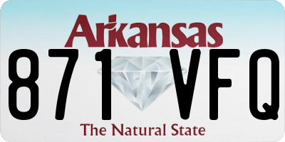 AR license plate 871VFQ