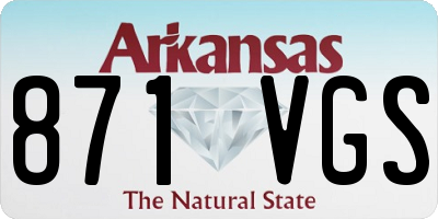 AR license plate 871VGS