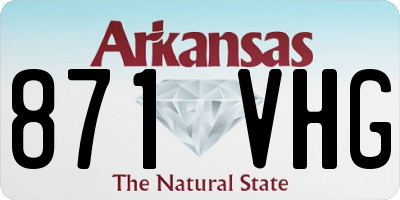 AR license plate 871VHG