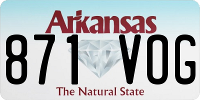 AR license plate 871VOG