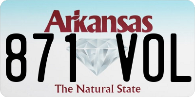 AR license plate 871VOL
