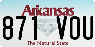 AR license plate 871VOU