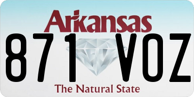 AR license plate 871VOZ