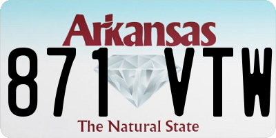 AR license plate 871VTW