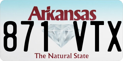 AR license plate 871VTX