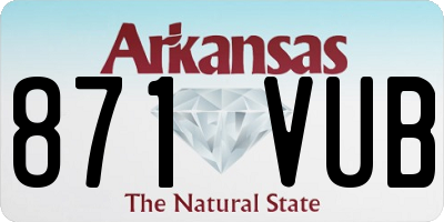 AR license plate 871VUB