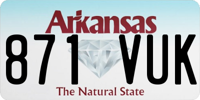 AR license plate 871VUK
