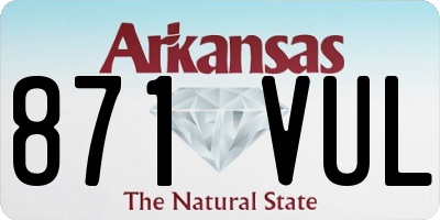 AR license plate 871VUL