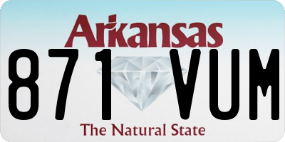 AR license plate 871VUM