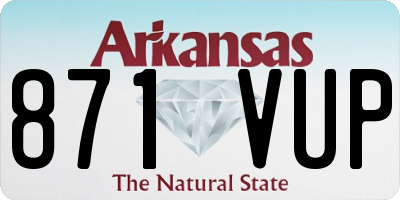 AR license plate 871VUP