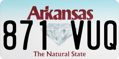 AR license plate 871VUQ