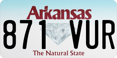 AR license plate 871VUR