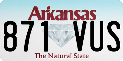 AR license plate 871VUS