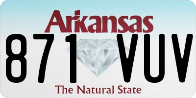 AR license plate 871VUV