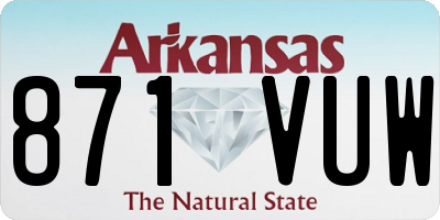 AR license plate 871VUW